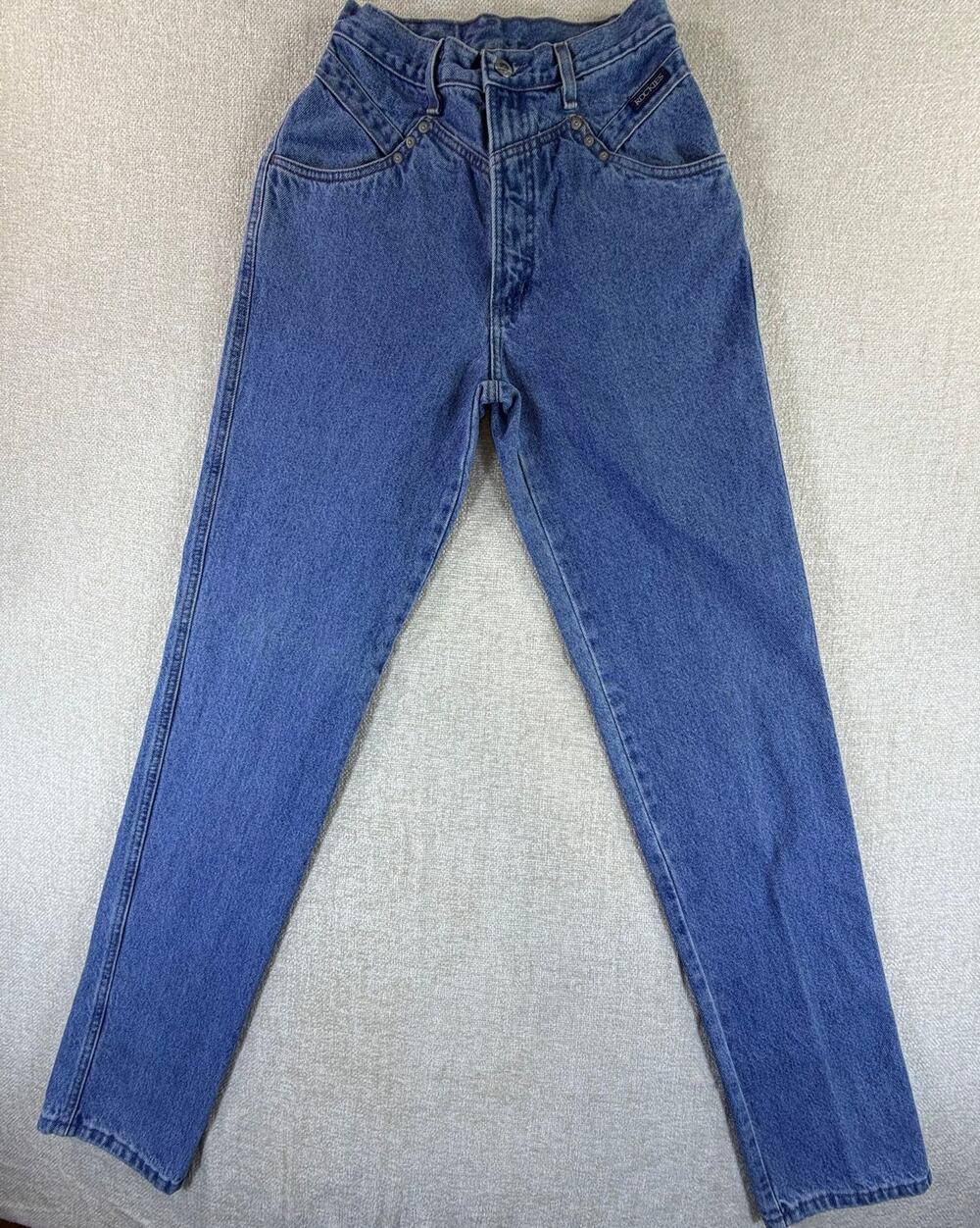 Rockies Womens Blue 29/9 36 Stonewashed Straight Leg Western Denim Jeans Vintage